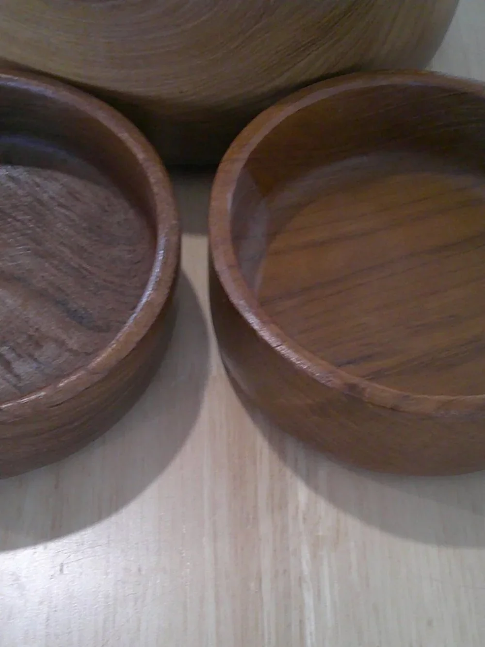 Vintage Teak Wood salad bowl set. (MCM) styling